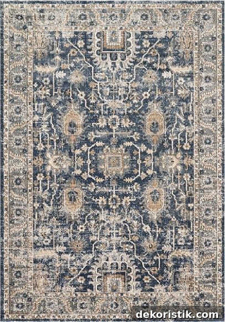 blue and tan area rug