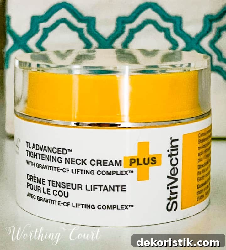 jar of Strivectan neck tightening cream