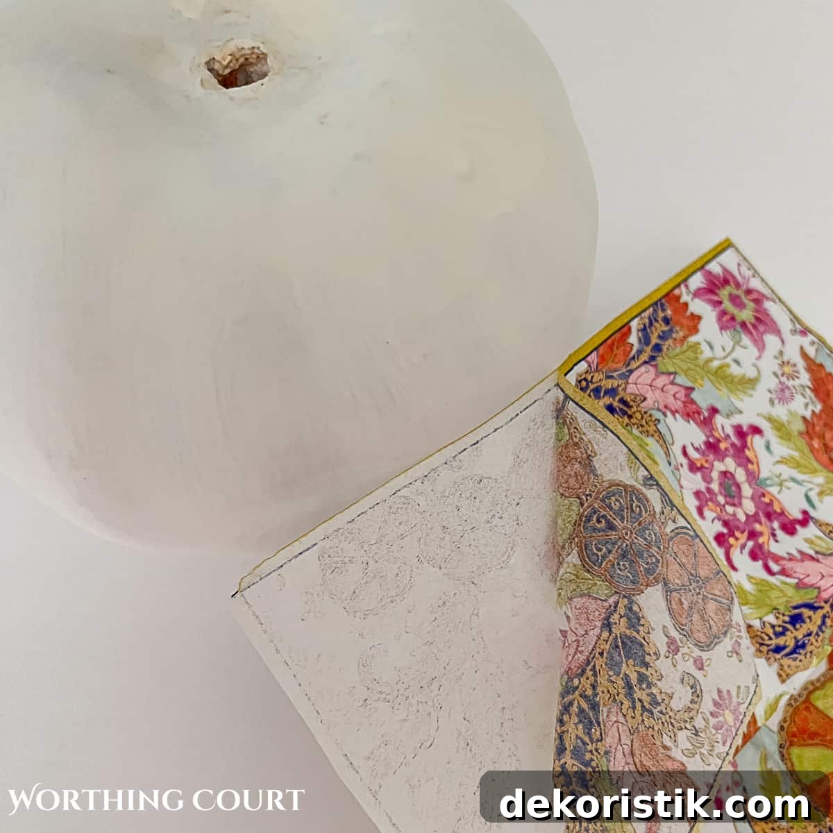 DIY Chinoiserie Pumpkins for Elegant Fall Decor 7 napkins and pumpkins used for making chinoiserie pumpkins