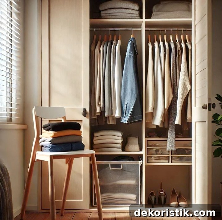 small clothing closet filled with clothes and a closet organizer