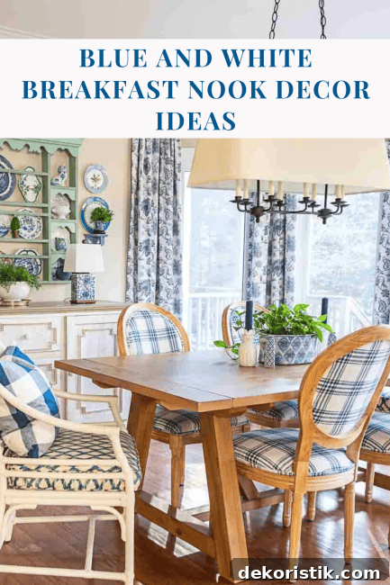 Love blue and white? This breakfast nook makeover is full of fresh ideas for styling a classic blue and white palette with charm and warmth. See how color, pattern, and cozy seating come together!