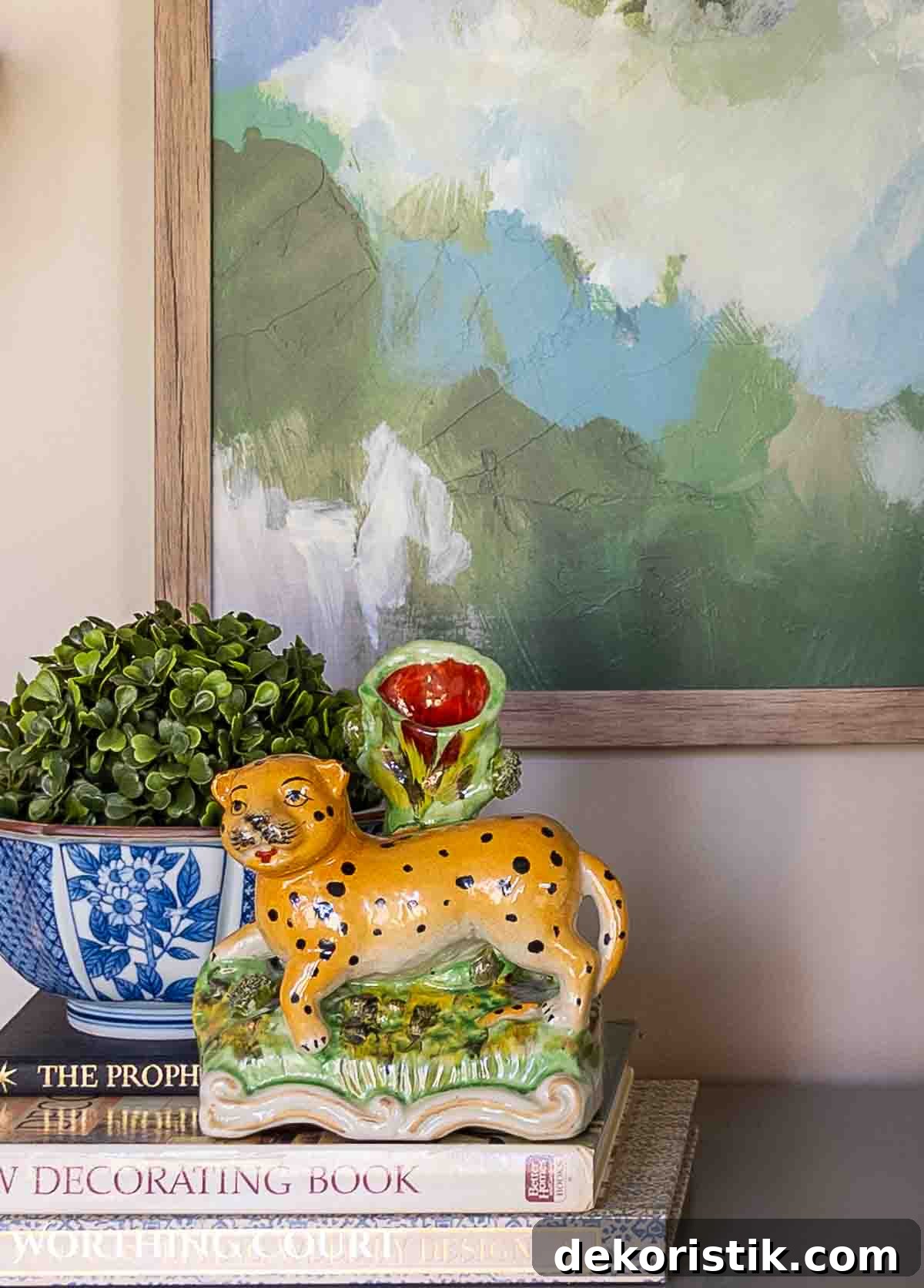 corner of abstract wall art