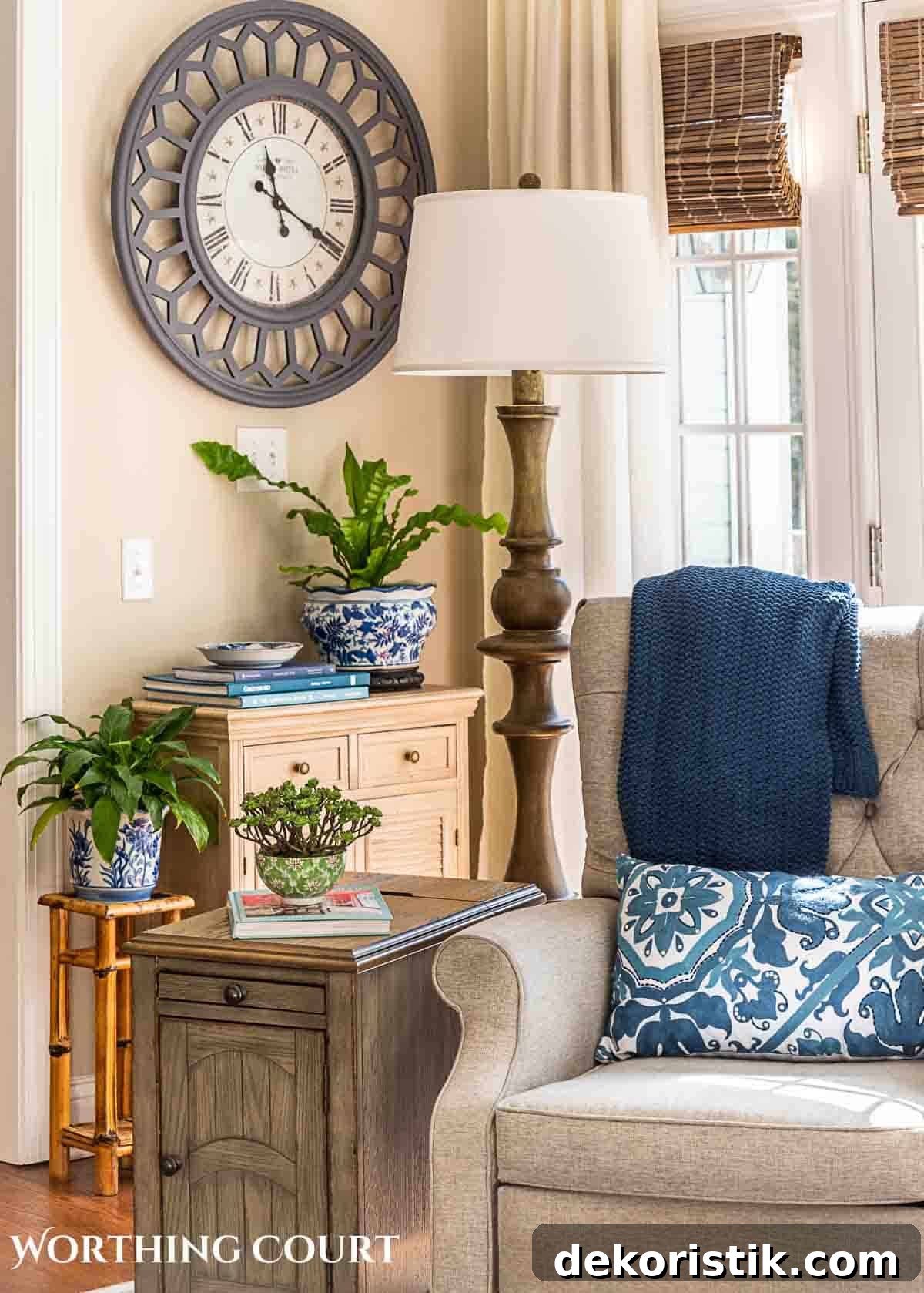 Stylish Living Room Wall Decor Ideas to Transform Your Space 10 living room wall with large clock for wall art behind gray recliner and end table with accessories