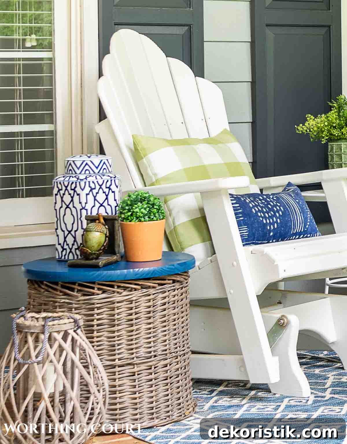 Blue and greem summer porch decorations