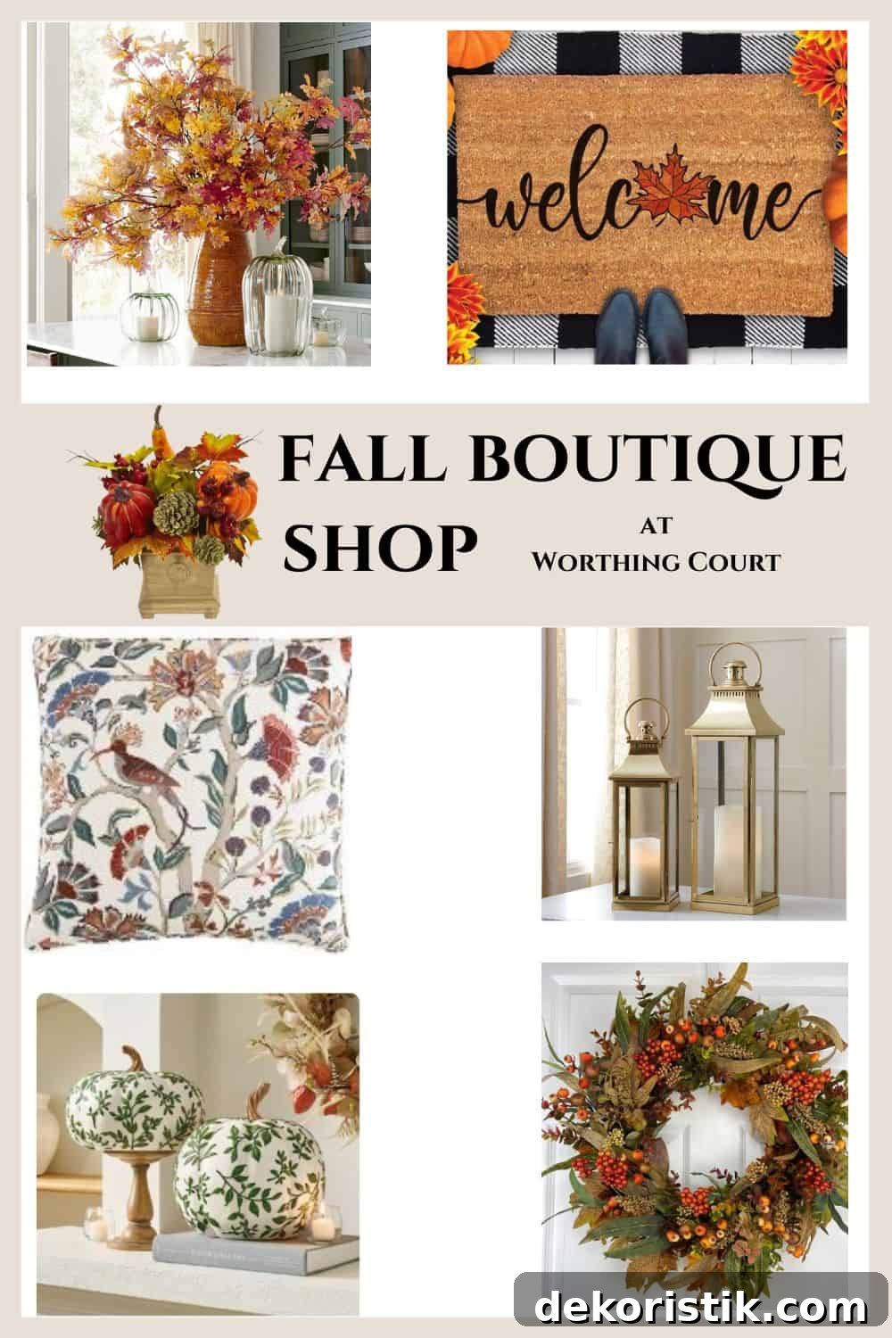 pinterest image for The Fall Boutique shop at Worthing Court blog