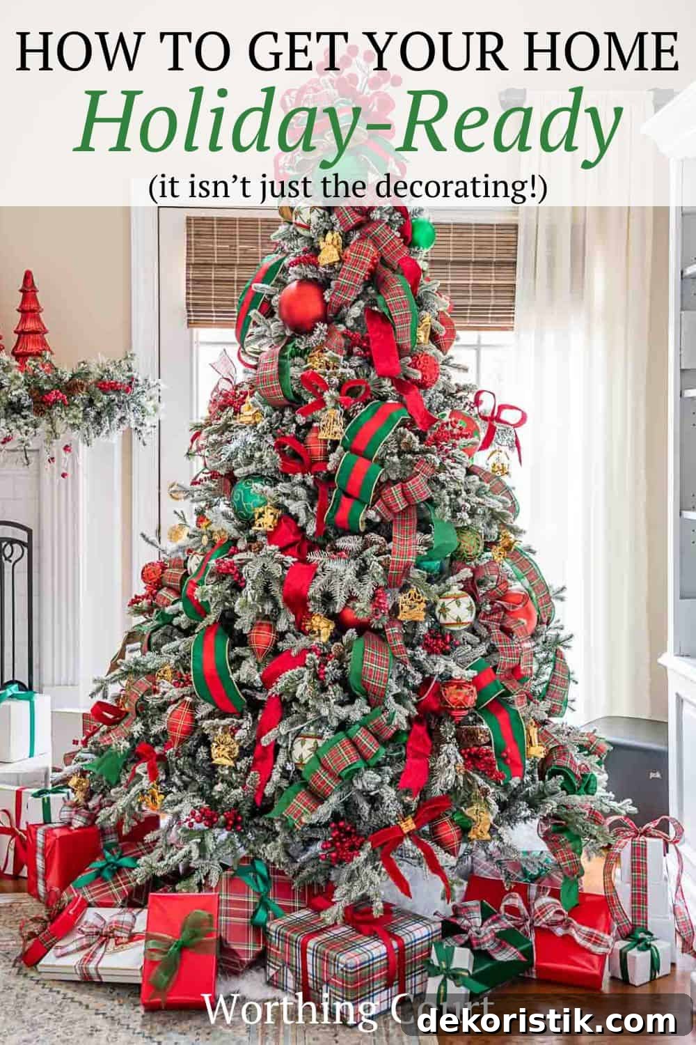 Pinterest image for how to get your home ready for the holidays