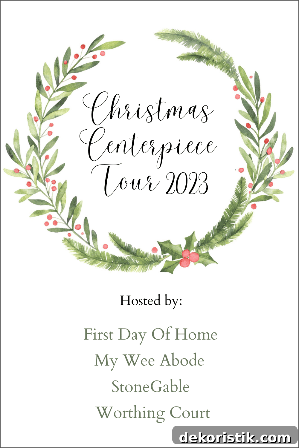 Elegant Christmas Dining Table Centerpiece Ideas 3 graphic for blog post about Christmas centerpiece tour for 2023