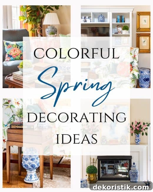 Pinterest graphic for decorating with color for spring
