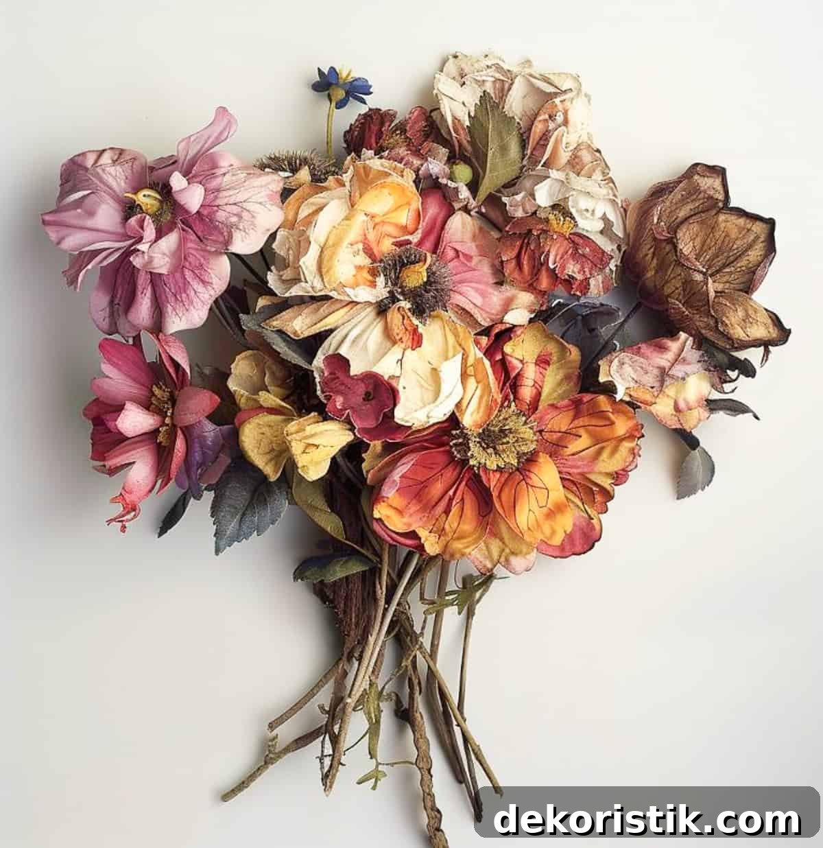 assortment of wrinkled fake flowers