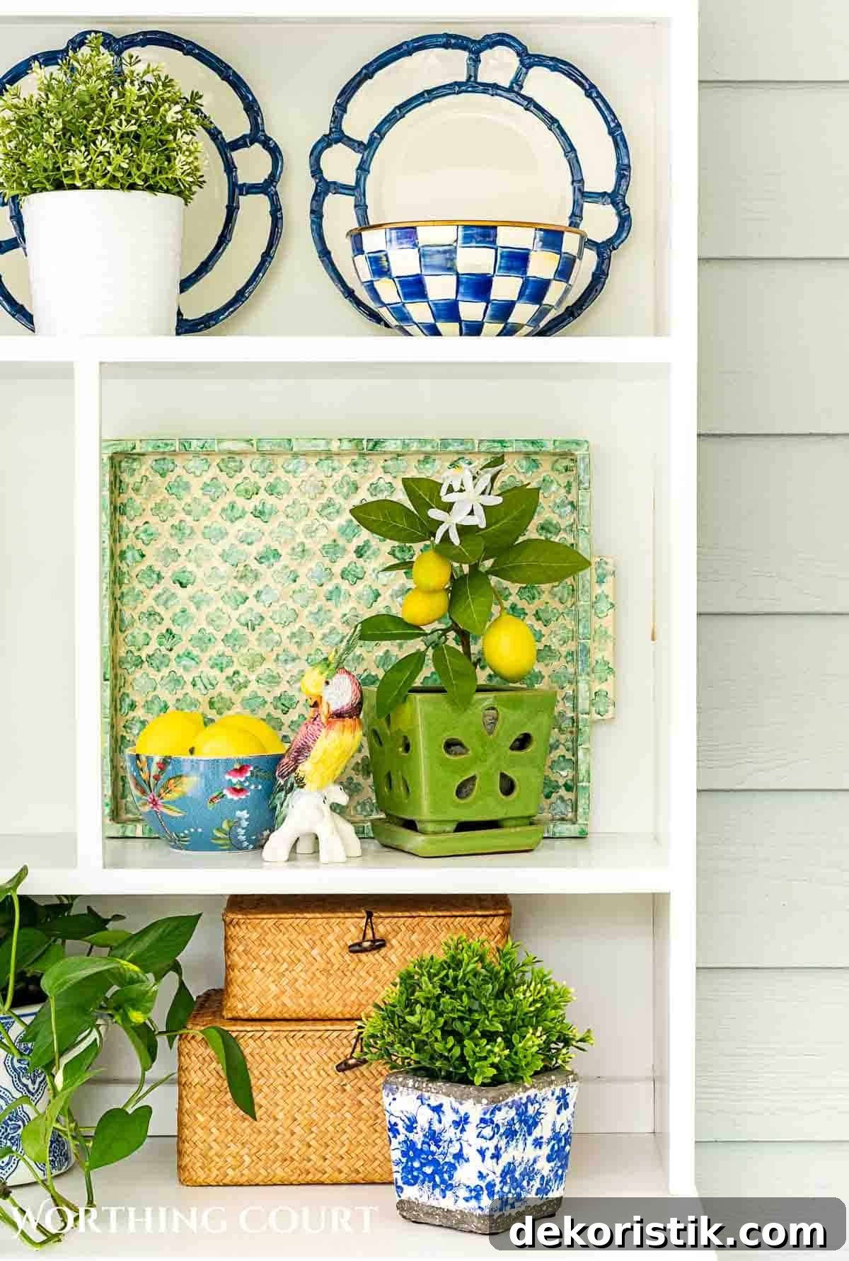 Blue and greem summer porch decorations