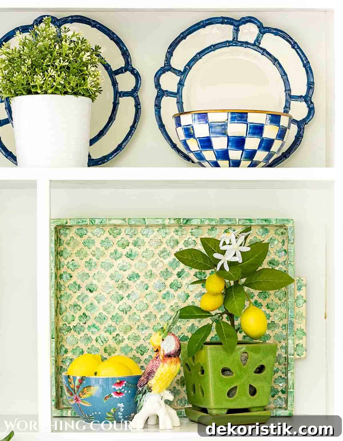 Blue and greem summer porch decorations