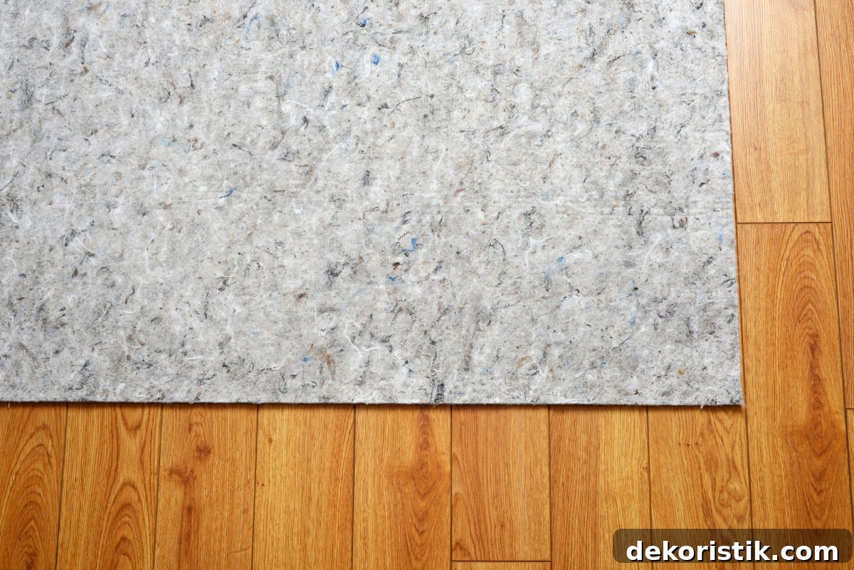 rug pad on a hardwood floor