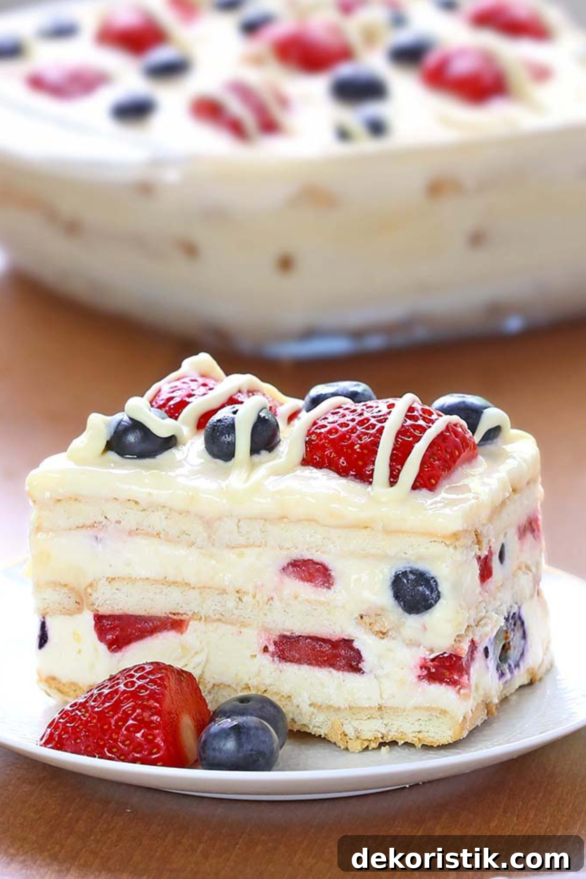 Summer berry icebox cake