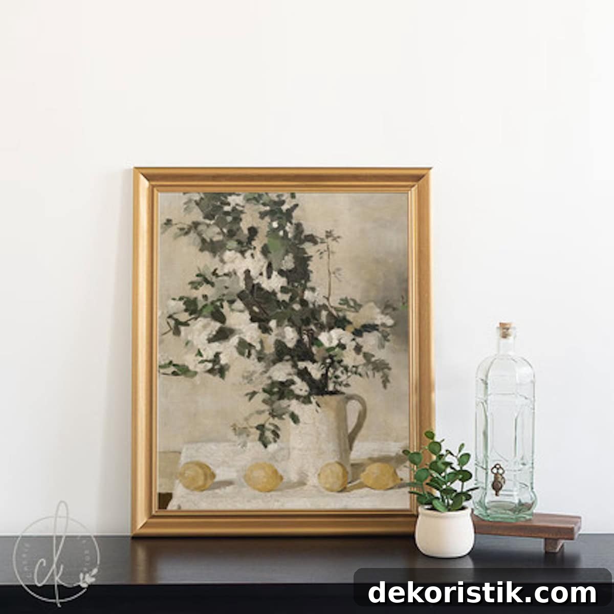 Vintage lemon painting