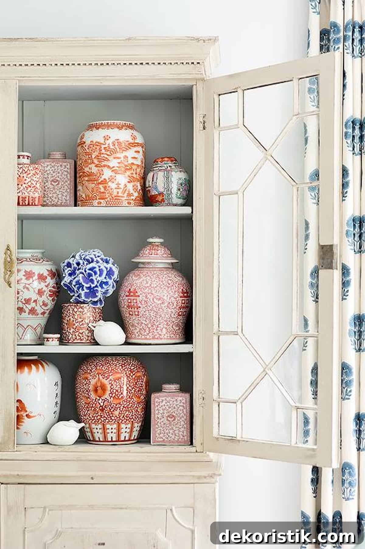 Kitchen with orange ginger jars