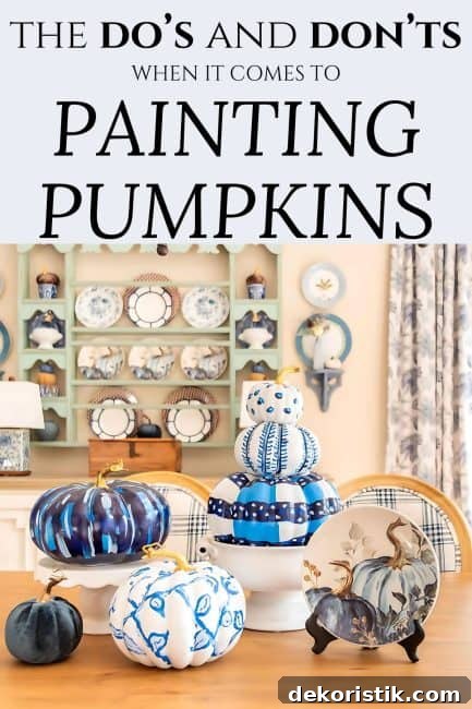 DIY Painted Pumpkin Centerpiece Ideas for Fall Decor 12 DIY PAINTED PUMPKINS PIN