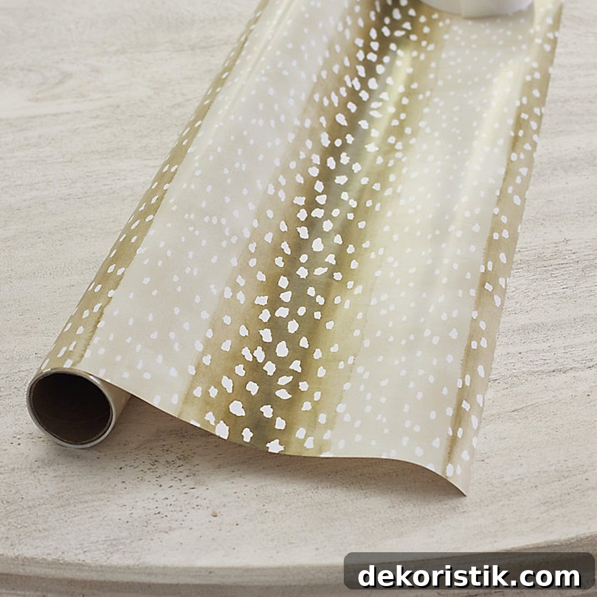 gold antelope patterned gift wrap