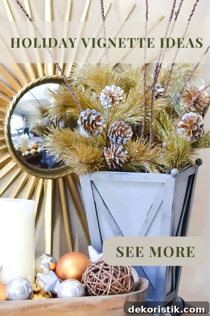 Christmas Vignette Ideas to Elevate Your Holiday Decor 14 decorating for Christmas with vignettes pin