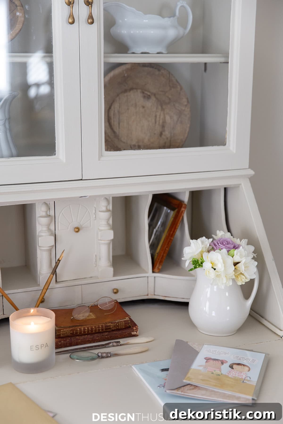 partial image of an open secretary desk