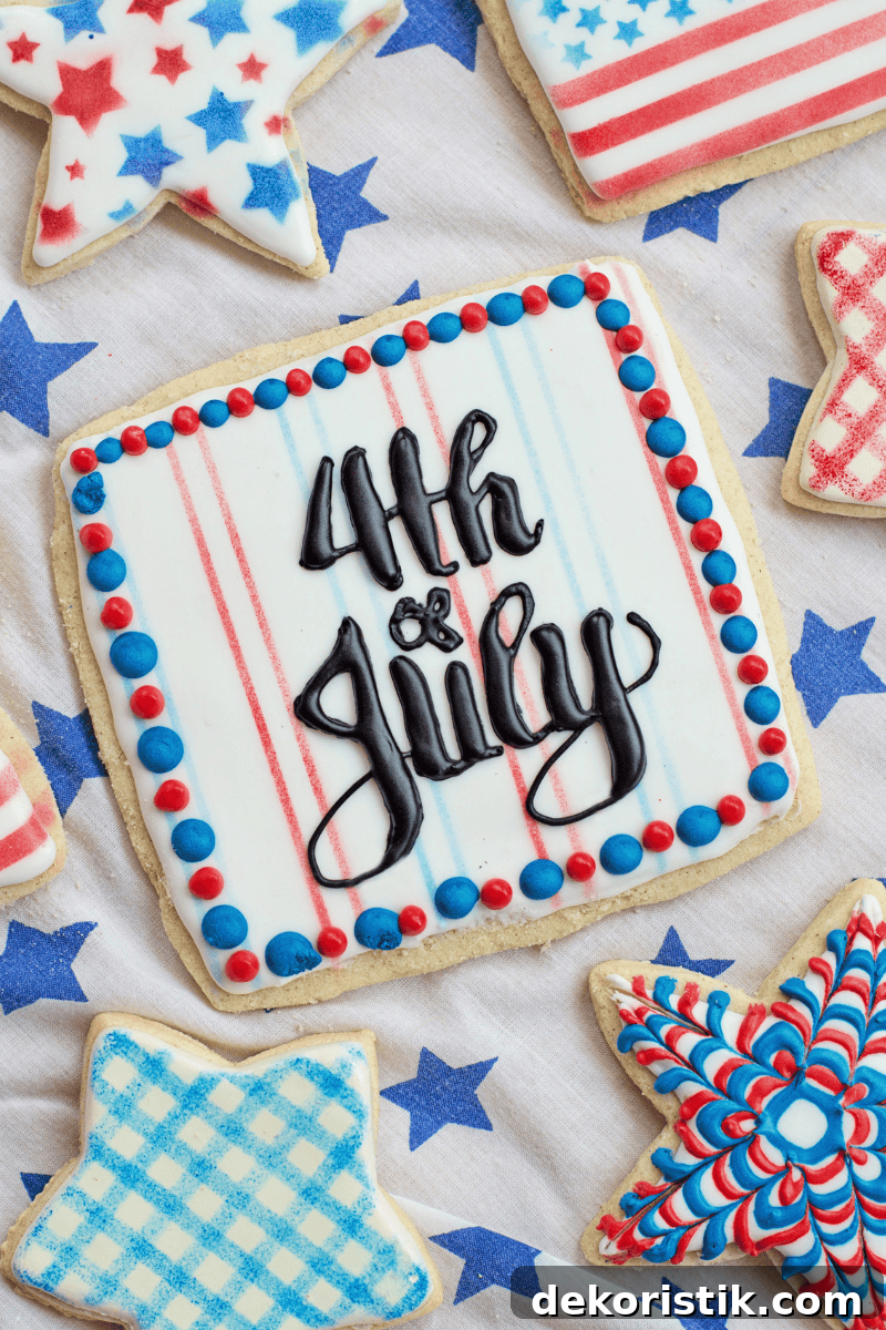 cookie decorated for July 4th