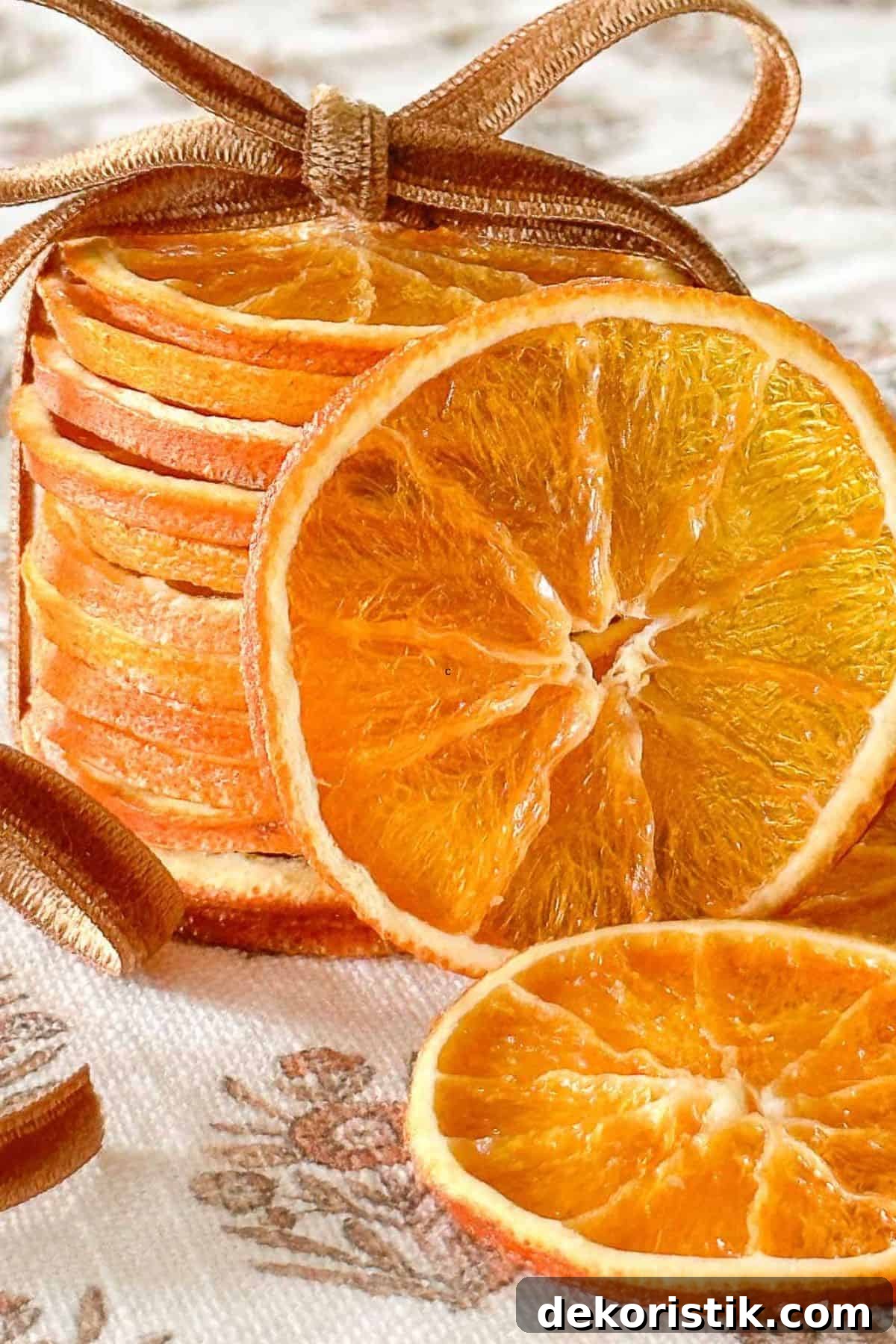 several slices of dried oranges