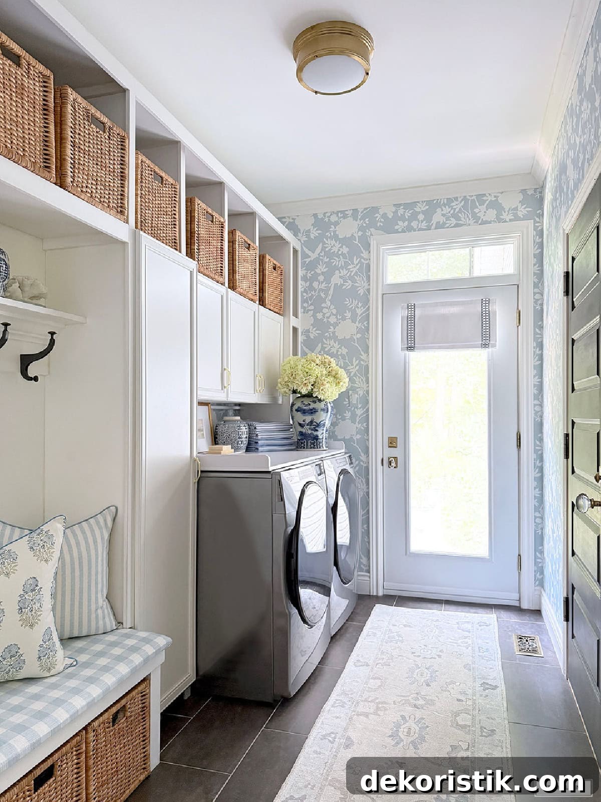 Updated laundry room with chinoiserie accents
