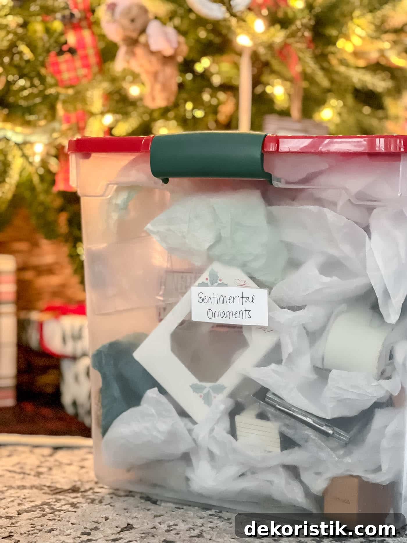 Neatly stored holiday decorations