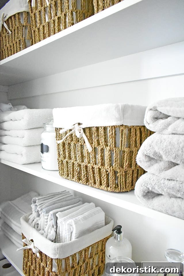 Organized linen closet