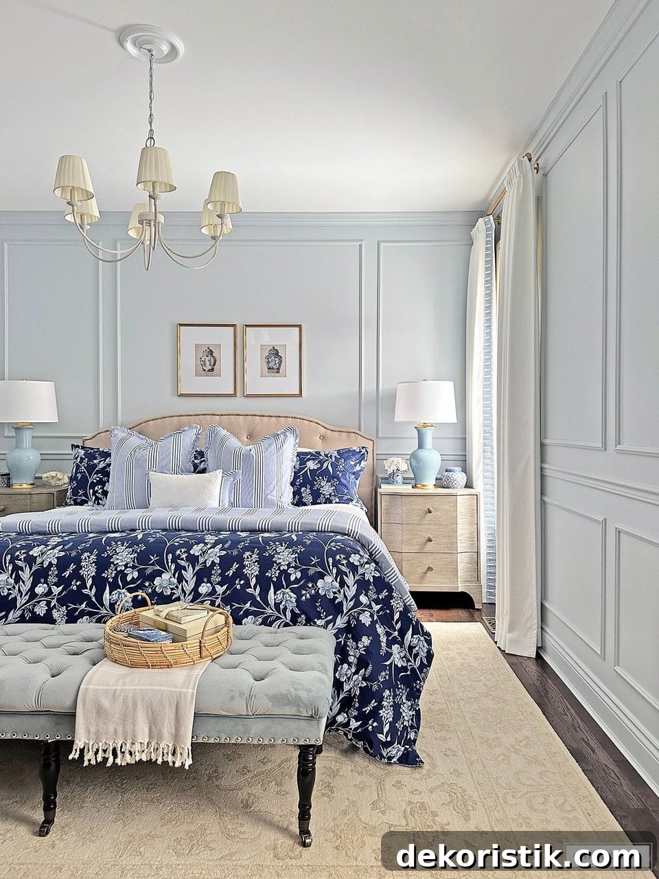 Spring bedroom with soft textures