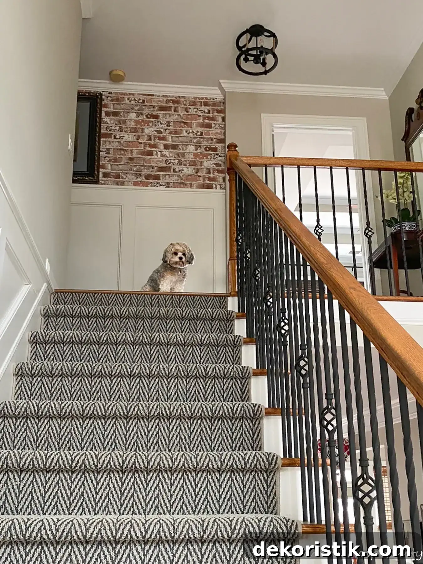 Adding brick wallpaper to hallway