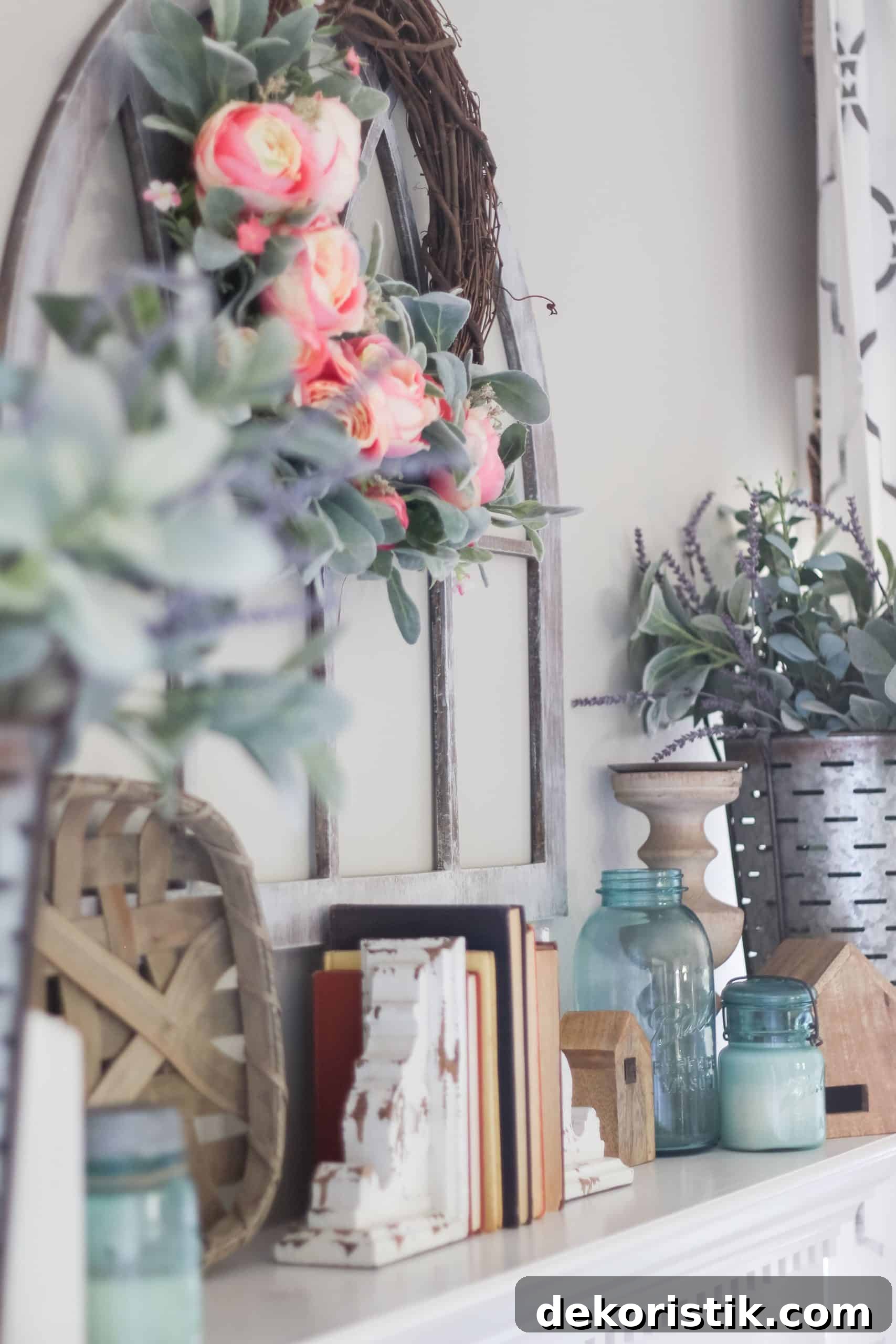 Spring Mantel Decor