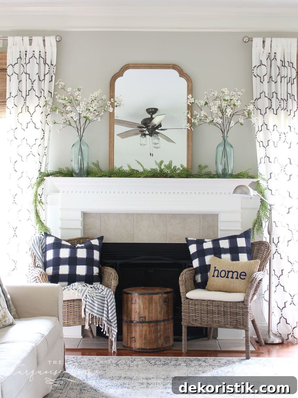 summer mantel decor