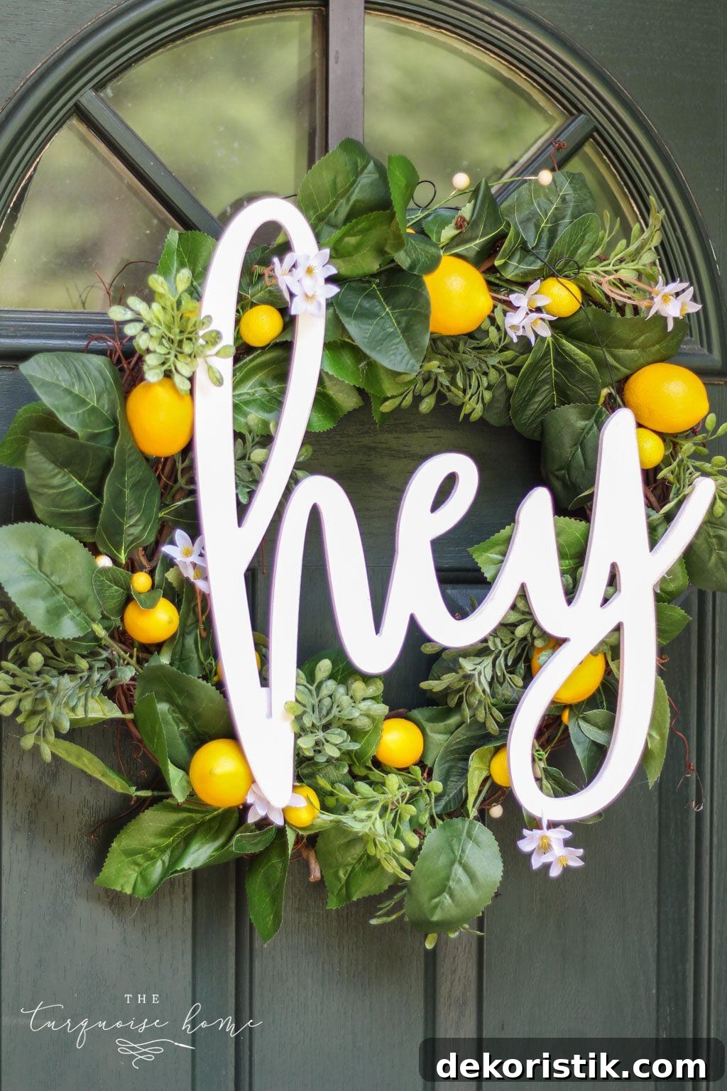 Charming Summer Home Decor Ideas with Personality 4 DIY Summer Lemon wreqth