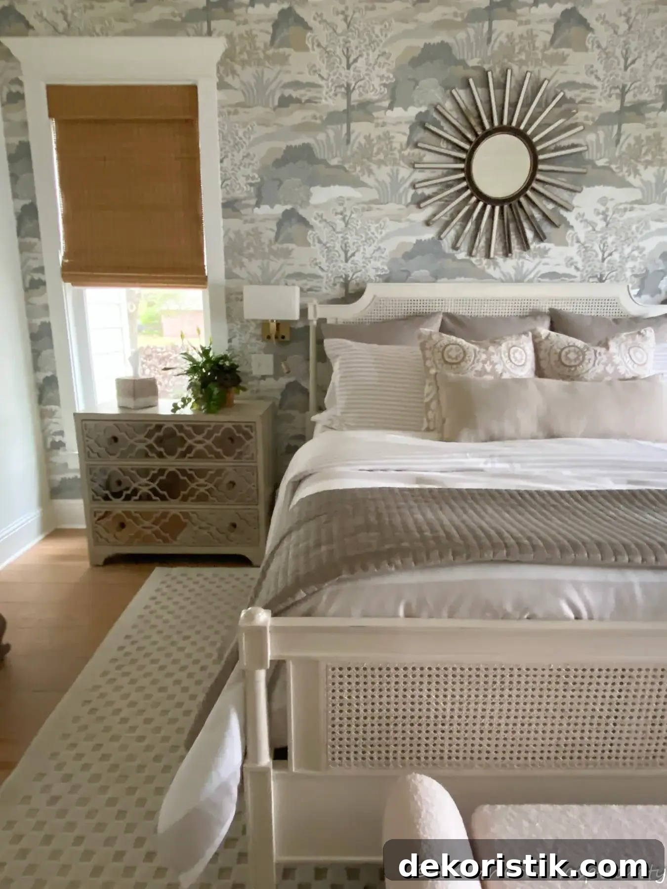 Neutral Luxury Lakeside Bedroom
