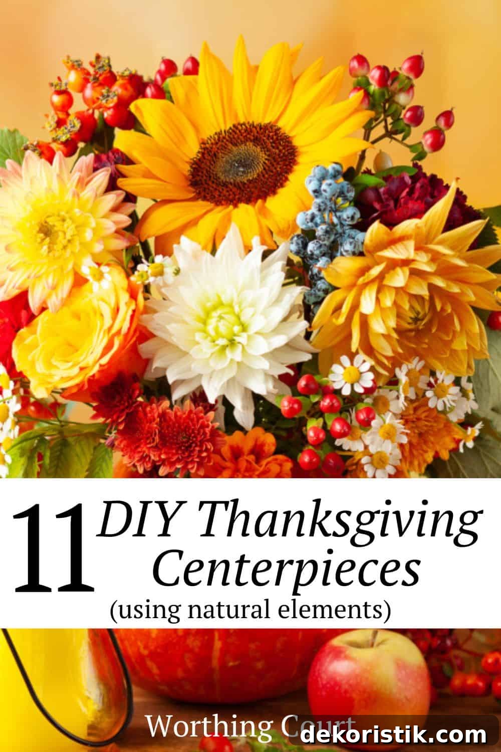 Pinterest graphic for blog post about easy diy Thanksgiving centerpiece ideas