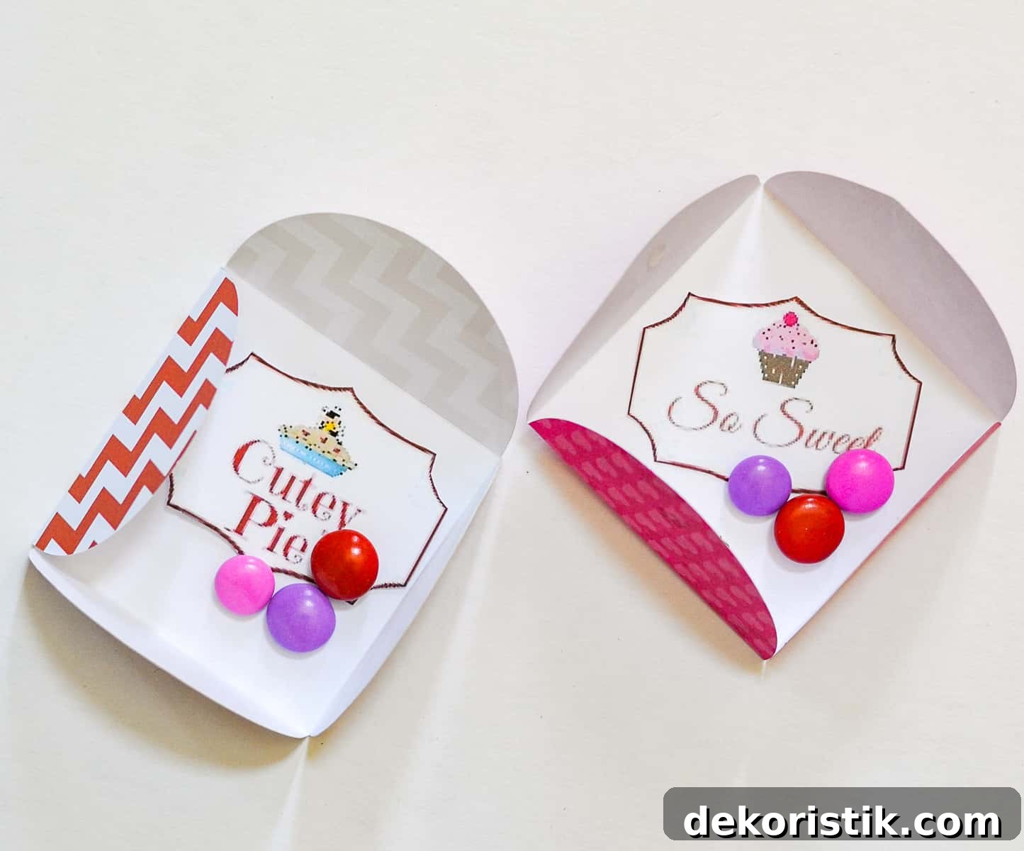 Picture of one of the steps for diy mini Valentine's Day cards made with scrapbook paper.