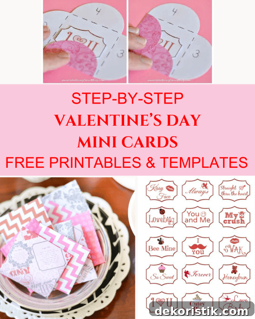 Pinterest graphic for making mini Valentine's Day cards