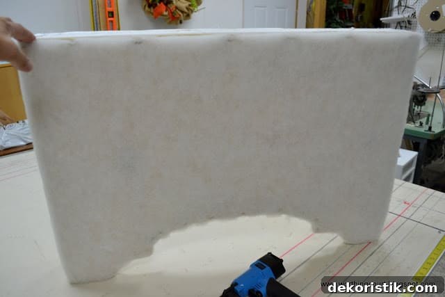 Batting-covered cornice
